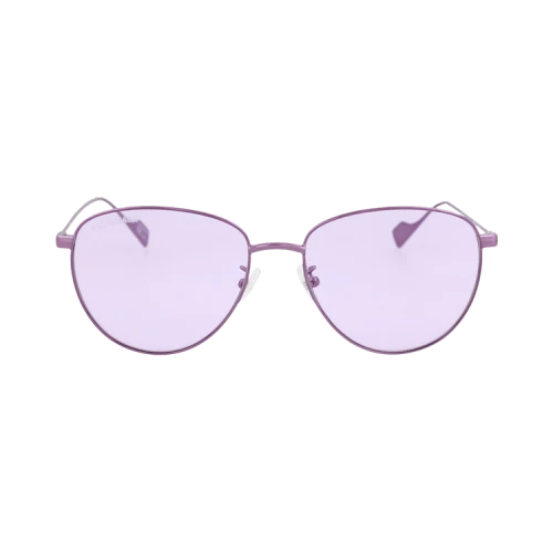 Balenciaga Round-Frame Metal Sunglasses 'Shiny Purple'