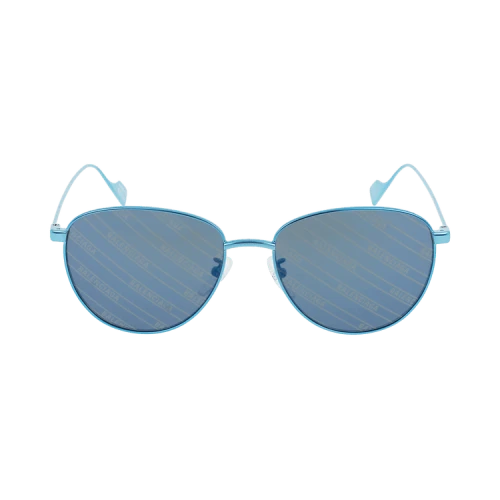 Balenciaga Round-Frame Metal Sunglasses 'Shiny Blue'
