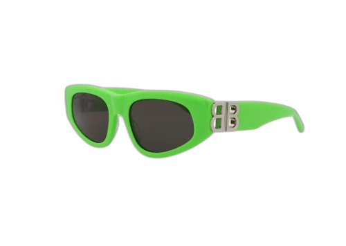 Balenciaga Cat Eye Sunglasses Green/Silver/Grey (BB0095S-30008868-009)