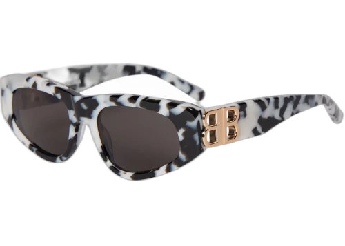 Balenciaga Cateye Sunglasses White Marble/Brown (BB0095S)