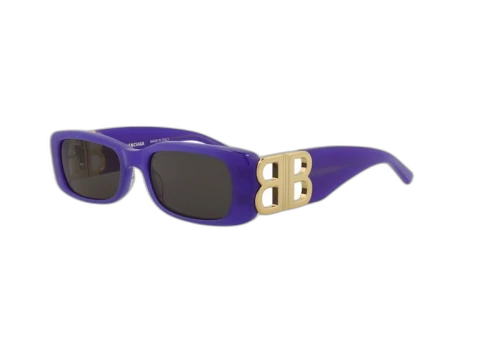 Balenciaga Square Rectangle Sunglasses Violet/Gold/Grey (BB0096S-30008871-004)