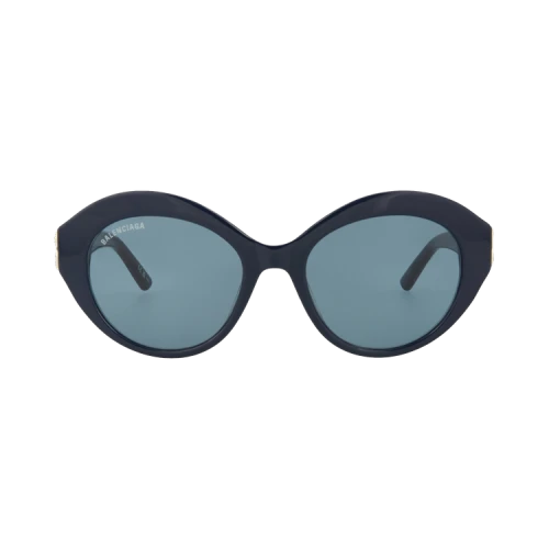 Balenciaga Round-Frame Acetate Sunglasses Blue Silver Blue (BB0133S-30009999-004)