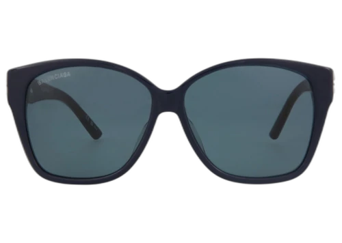 Balenciaga Rectangle-Frame Acetate Sunglasses Blue/Silver (BB0135SA-30009996-004)