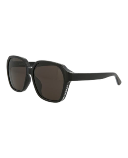 Balenciaga Square Rectangle Sunglasses Black/Black/Grey (BB0153SA-30011226-001)