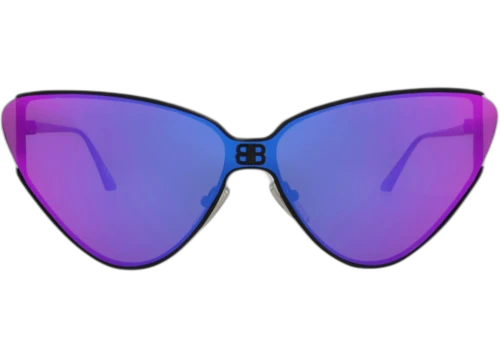 Balenciaga Cat Eye-Frame Metal Sunglasses Black/Black/Violet (BB0191S-30011959-003)