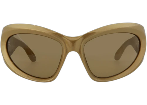 Balenciaga Shield-Frame Bio Injection Sunglasses Gold/Gold/Brown (BB0228S-30013403-004)
