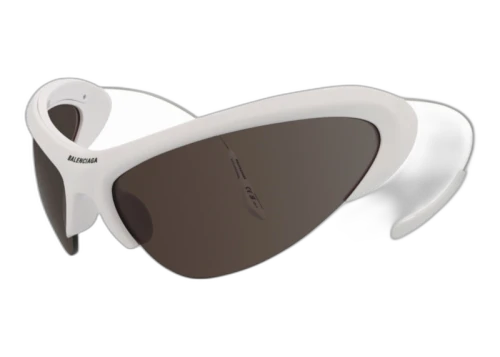 Balenciaga Shield Wrap Sunglasses White/Silver/Grey (BB0232S-30013513-003)