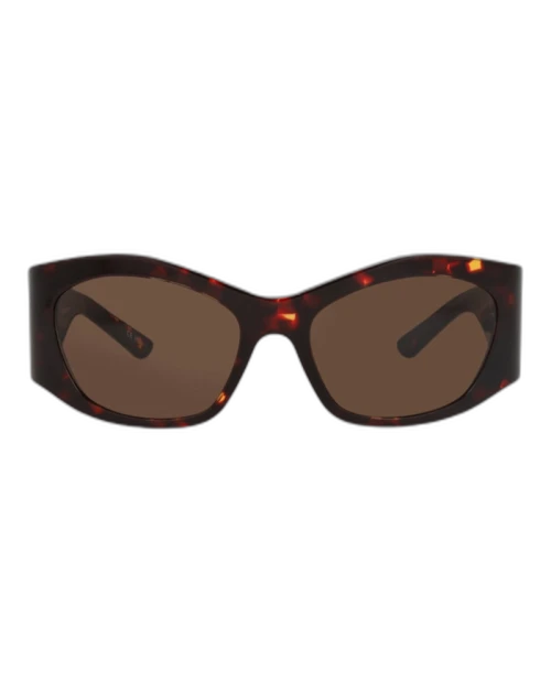 Balenciaga Square-Frame Recycled Acetate Sunglasses Havana Havana Brown (BB0329S-30014894-002)