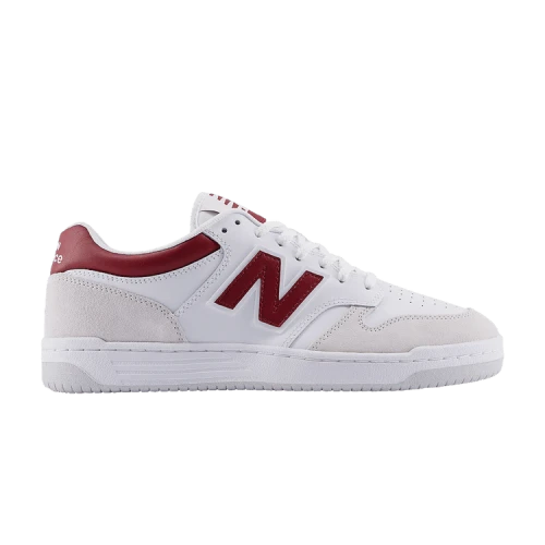 New Balance 480 White Beige Dark Red