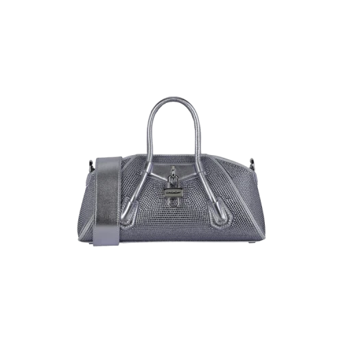 Givenchy Mini Antigona Stretch Top Handle Bag In Satin With Strass Lavender