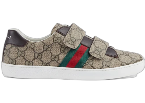 Gucci Ace Strap Sneaker Beige Ebony (Teen)