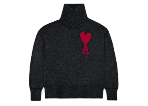 Ami Paris Red Ami De Coeur Sweater Black/Red
