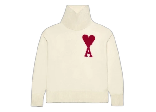 Ami Paris Red Ami De Coeur Sweater Off-White/Red