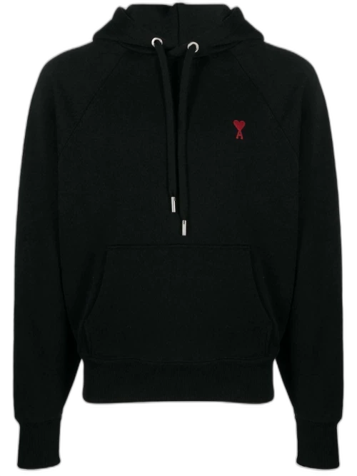 Ami Paris Ami De Coeur Small Logo Hoodie Black