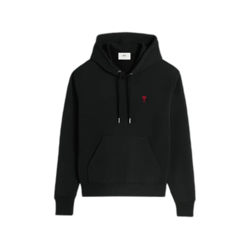 Ami De Coeur Boxy Fit Hoodie Black Red