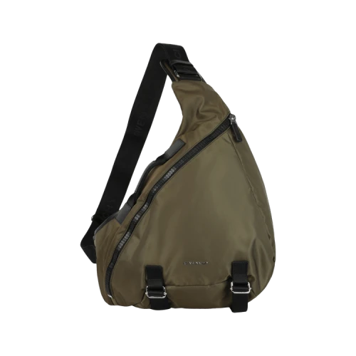 Givenchy Medium G-Zip Triangle Bag In Nylon Khaki