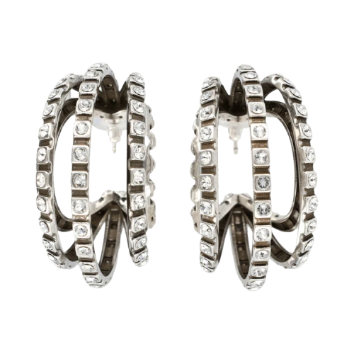 Isabel Marant Large Hoop Earrings 'Transparent/Silver'