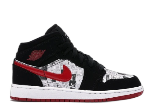 Jordan 1 Mid Newspaper Air Times (GS)