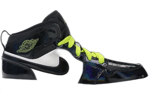 Jordan 1 Mid Black Cyber Mystic Green (PS)