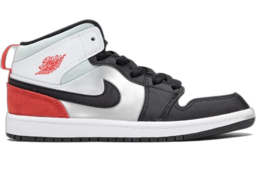 Jordan 1 Mid SE White Black Red Spruce (PS)