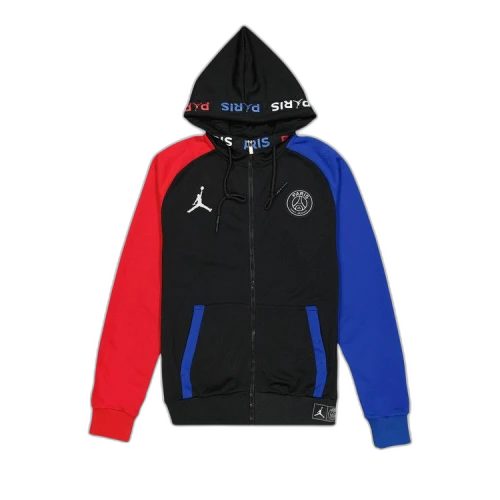 Pre-Owned Air Jordan x Paris Saint-Germain Fleece Full Zip Hoodie 'Black'