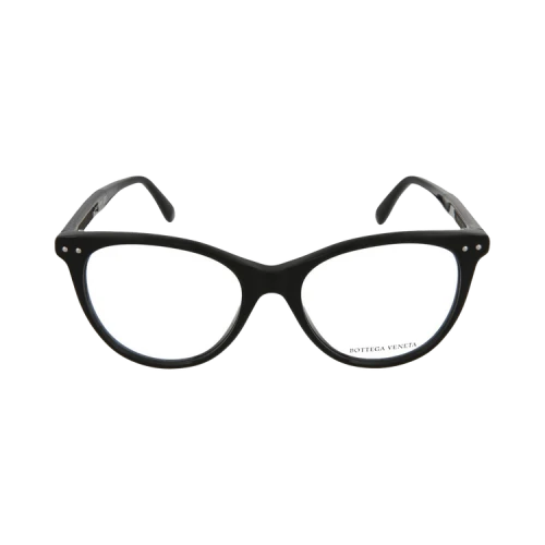 Bottega Veneta Round-Frame Acetate Optical Frames Black Grey Transparent (BV0129O-30001667-001)
