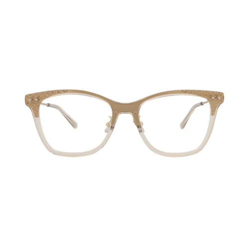 Bottega Veneta Cat Eye-Frame Acetate Optical Frames NUDE GOLD TRANSPARENT (BV0145O-30001690-004)