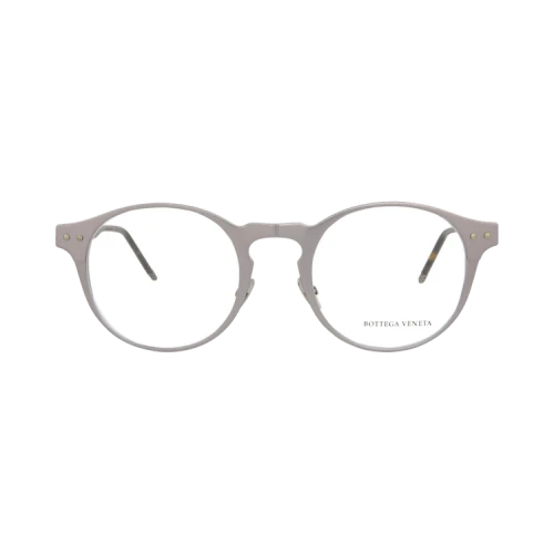 Bottega Veneta Round-Frame Aluminum Optical Frames Ruthenium Avana Transparent (BV0180OA-30002497-002)