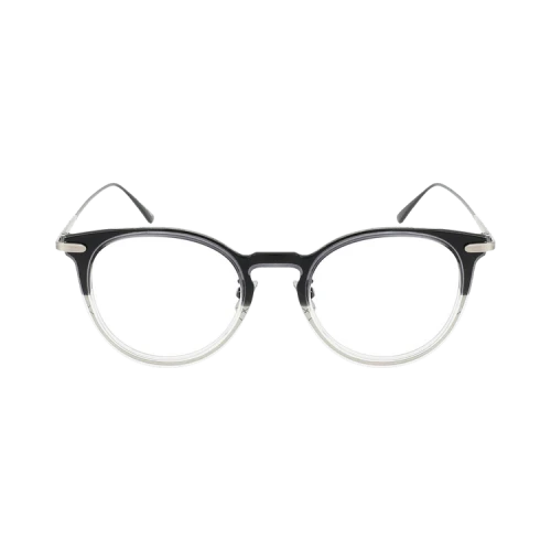 Bottega Veneta Round-Frame Injection Optical Frames Grey Black Transparent (BV0211O-30003006-001)