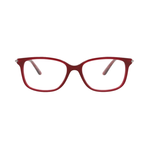 Bottega Veneta Square-Frame Acetate Optical Frames Red Ruthenium Transparent (BV0255O-30008296-004)