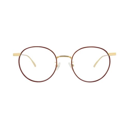 Bottega Veneta Round-Frame Metal Optical Frames Gold Gold Transparent (BV1017O-30008320-004)