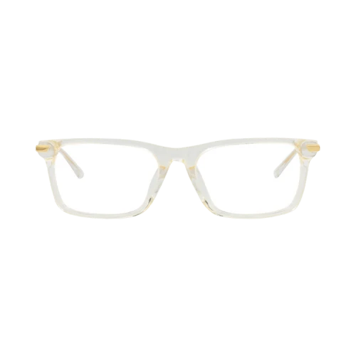Bottega Veneta Square-Frame Acetate Optical Frames Beige Gold Transparent (BV1040OA-30008545-003)