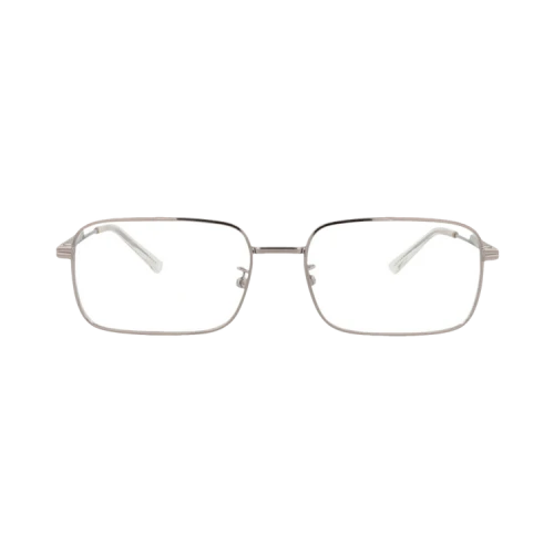 Bottega Veneta Square-Frame Metal Optical Frames Ruthenium Ruthenium Transparent (BV1043O-30008506-003)