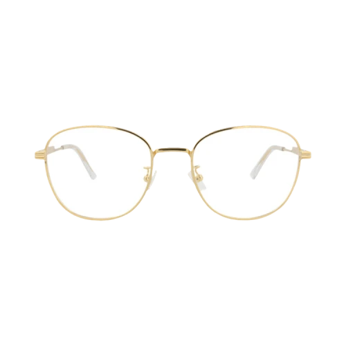 Bottega Veneta Round-Frame Metal Optical Frames 'Gold Transparent'