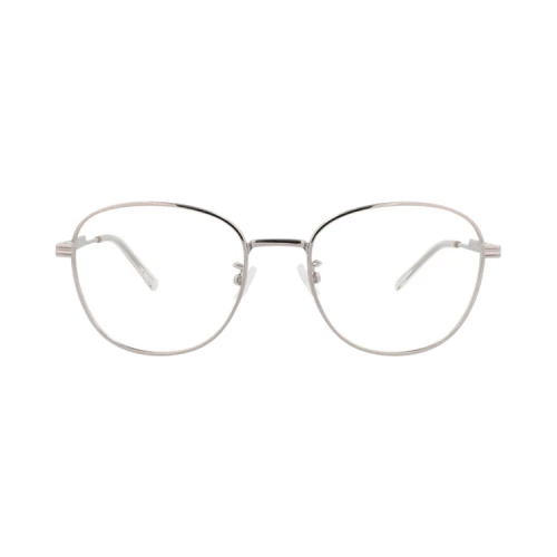 Bottega Veneta Round-Frame Metal Optical Frames Ruthenium Ruthenium Transparent (BV1044O-30008519-003)