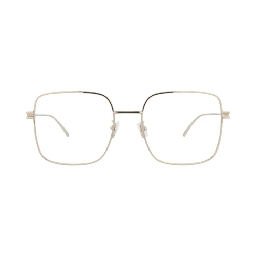 Bottega Veneta Square-Frame Metal Optical Frames Gold Gold Transparent (BV1049O-30008555-002)