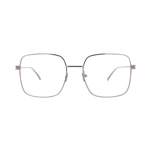 Bottega Veneta Square-Frame Metal Optical Frames Ruthenium Ruthenium Transparent (BV1049O-30008555-003)