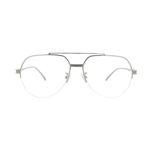 Bottega Veneta Aviator-Frame Metal Optical Frames Ruthenium Ruthenium Transparent (BV1050O-30008561-003)