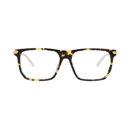 Bottega Veneta Square-Frame Acetate Optical Frames Havana Gold Transparent (BV1071O-30009023-002)