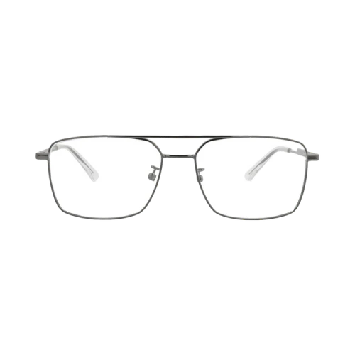 Bottega Veneta Square-Frame Metal Optical Frames Ruthenium Ruthenium Transparent (BV1072O-30009024-001)