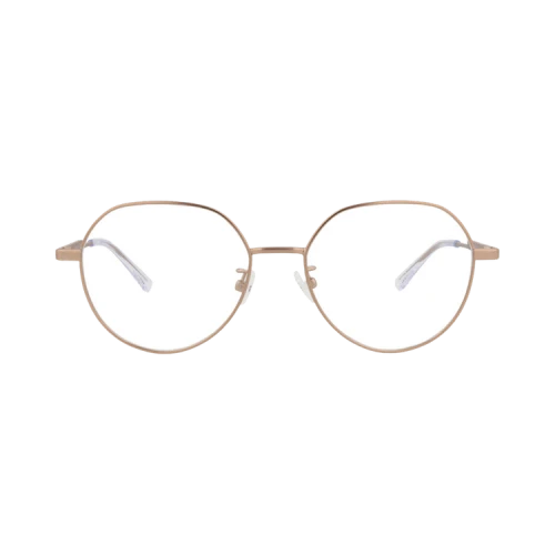 Bottega Veneta Round-Frame Metal Optical Frames Gold Gold Transparent (BV1076OA-30009061-001)