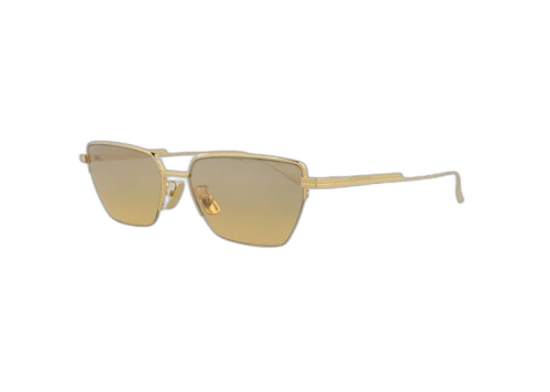 Bottega Veneta Square Rectangle Sunglasses Gold/Brown (BV1107S-30011010-002)