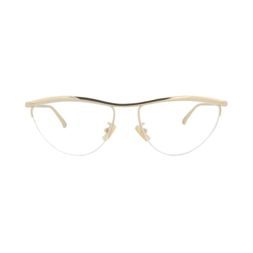 Bottega Veneta Cat Eye-Frame Metal Optical Frames Gold Gold Transparent (BV1132O-30011518-001)