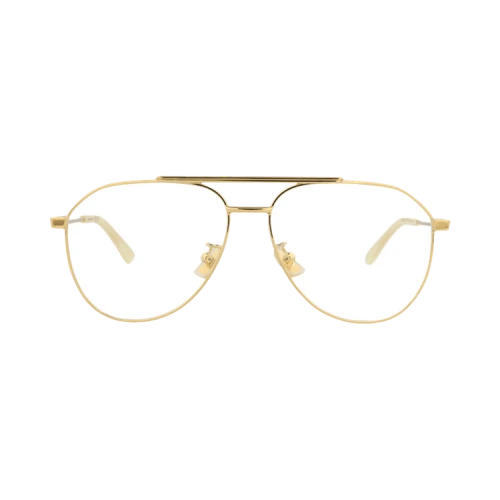 Bottega Veneta Aviator-Frame Metal Optical Frames 'Gold Gold Transparent'