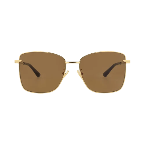Bottega Veneta Square-Frame Metal Sunglasses 'Gold/Brown'