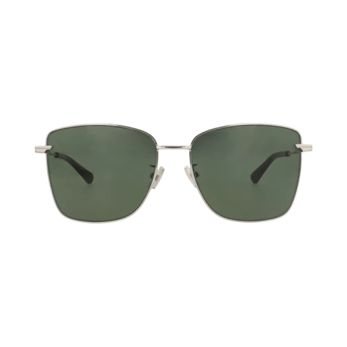 Bottega Veneta Square-Frame Metal Sunglasses 'Silver/Green'