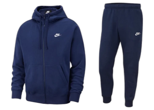 Nike Sportswear Club Fleece Full-Zip Hoodie & Joggers Set Midnight Navy/Midnight Navy/White