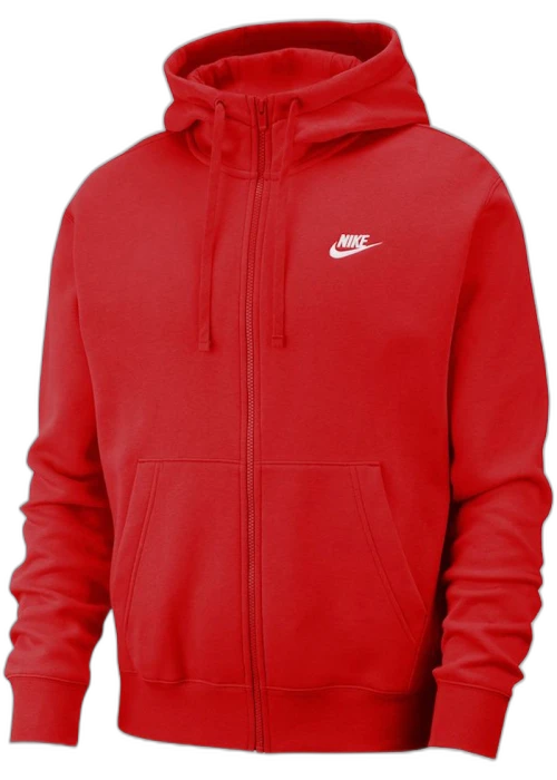 Nike Sportswear Club Fleece Full-Zip Hoodie University Red/University Red/White