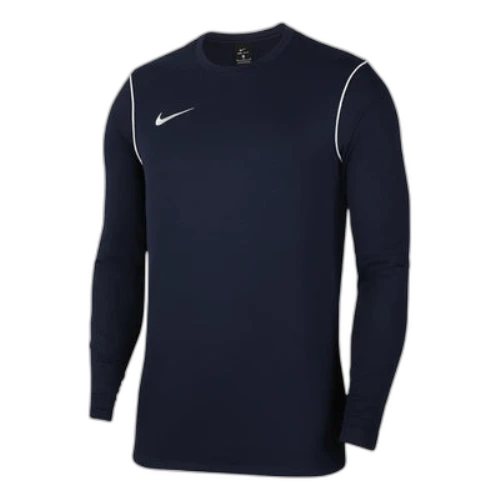 Nike Logo Embroidered Round Neck Pullover Long Sleeves Navy Blue T-Shirt