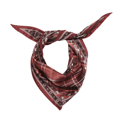 Acne Studios Checkered Silk Bandana 'Burgundy/Brown'